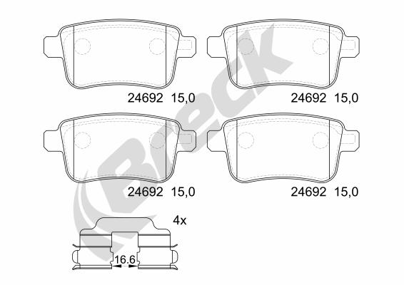 Set placute frana,frana disc 24692 00 704 00 BRECK